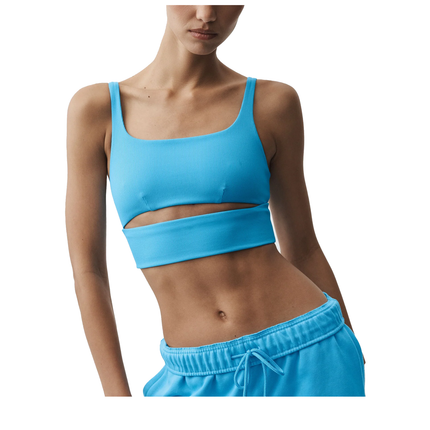 alo Women's Slit Bra Azure Blue
