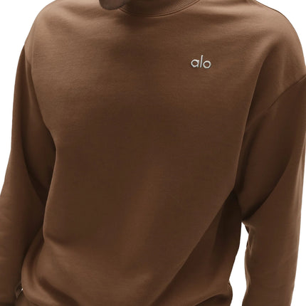 alo Men's Accolade Crew Neck Pullover Sun Kissed Brown