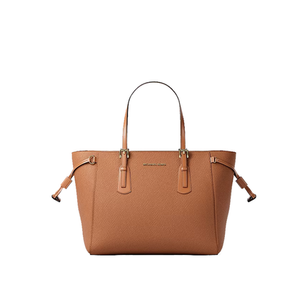 Michael Kors Women's Voyager Extra-Small Saffiano Leather Convertible Crossbody Bag Luggage/Gold