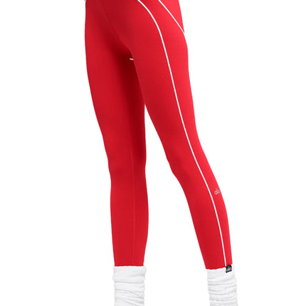 alo Women's Airbrush High-Waist 7/8 Heart Throb Legging Bright Red/White