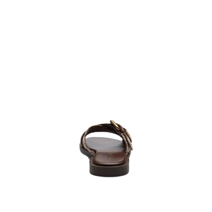 Coach Women's Crisscross Buckle Sandal In Signature Jacquard Oak/Maple