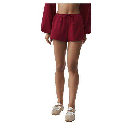 alo Women's Cotton High-Waist Real Deal Short Summer Romance Red