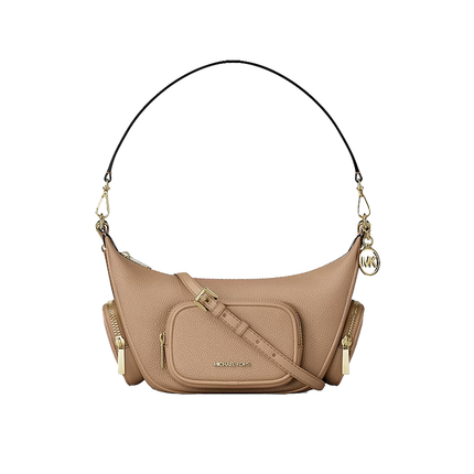 Michael Kors Women's Merritt Small Pebbled Leather Crossbody Bag Camel/Gold