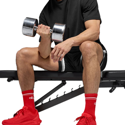 alo Unisex Half-Crew Throwback Sock Bright Red/White