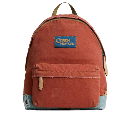Coach Unisex Tyler Backpack In Loved Canvas Silver/1941 Saddle Multi