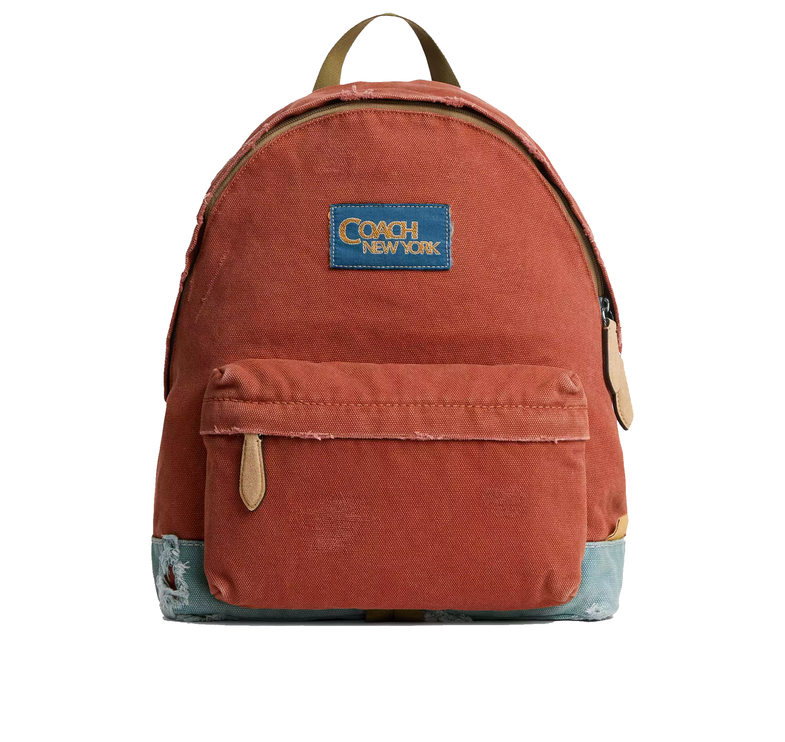 Coach Unisex Tyler Backpack In Loved Canvas Silver/1941 Saddle Multi