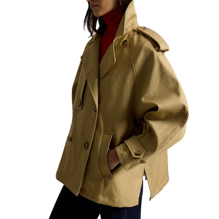Polo Ralph Lauren Women's Cotton Twill Balloon Trench Coat Khaki