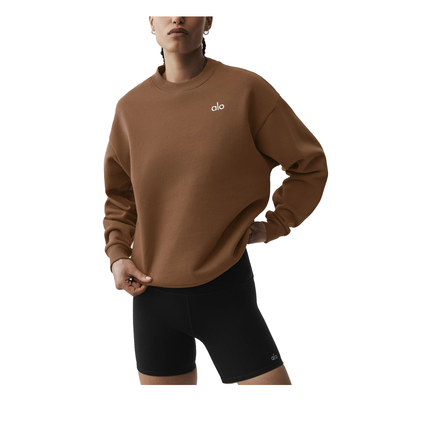 alo Women's Accolade Crew Neck Pullover Sun Kissed Brown