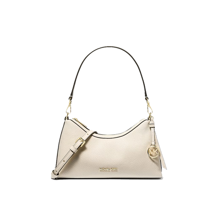 Michael Kors Women's Sammy Small Pebbled Leather Convertible Crossbody Bag Light Cream/Gold