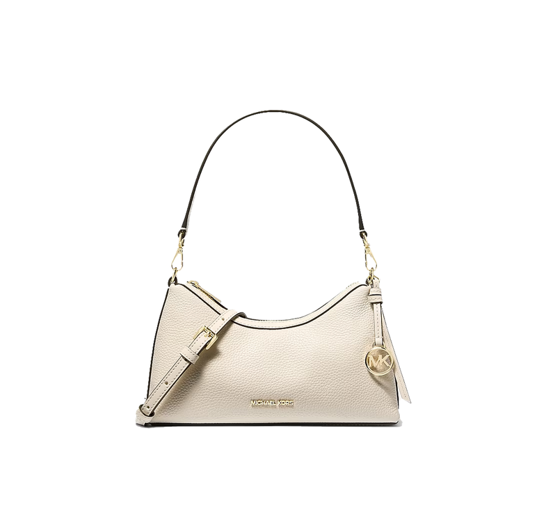 Michael Kors Women's Sammy Small Pebbled Leather Convertible Crossbody Bag Light Cream/Gold