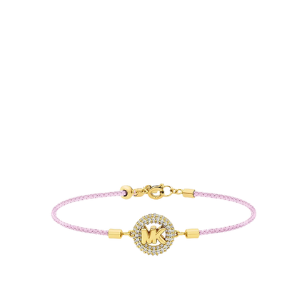 Michael Kors Women's Pavé Gold-Tone Logo Corded Bracelet Primrose