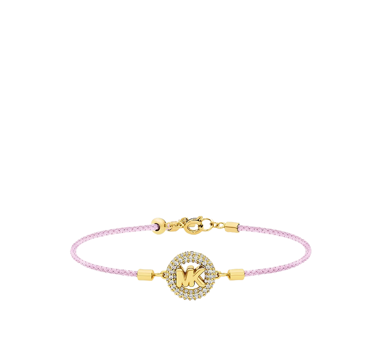 Michael Kors Women's Pavé Gold-Tone Logo Corded Bracelet Primrose