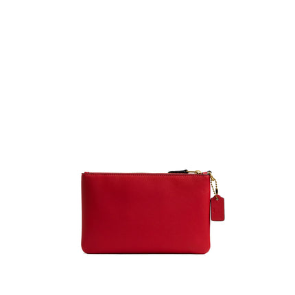Coach Women's Disney X Coach Essential Small Wristlet With Minnie Mouse Brass/Bright Cardinal Multi