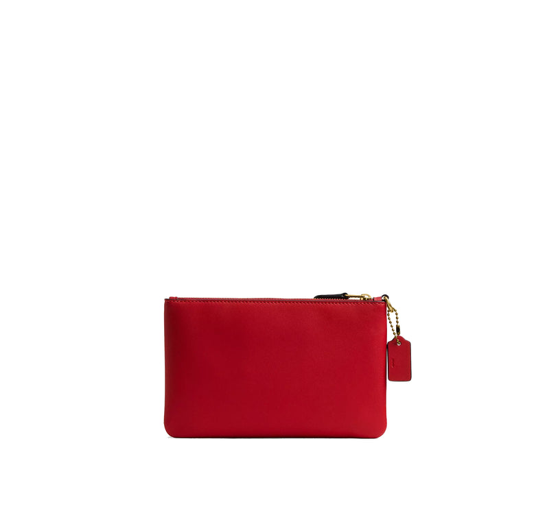 Coach Women's Disney X Coach Essential Small Wristlet With Minnie Mouse Brass/Bright Cardinal Multi