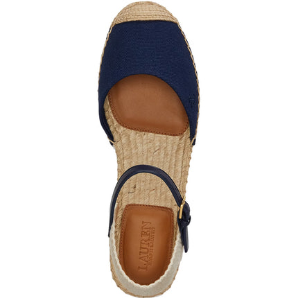 Polo Ralph Lauren Women's Robby Canvas Espadrille Flat Refined Navy/Natural