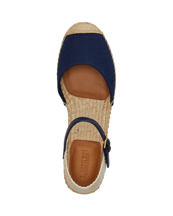 Polo Ralph Lauren Women's Robby Canvas Espadrille Flat Refined Navy/Natural