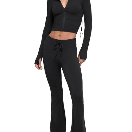 alo Women's Sway Full Zip Hoodie Black