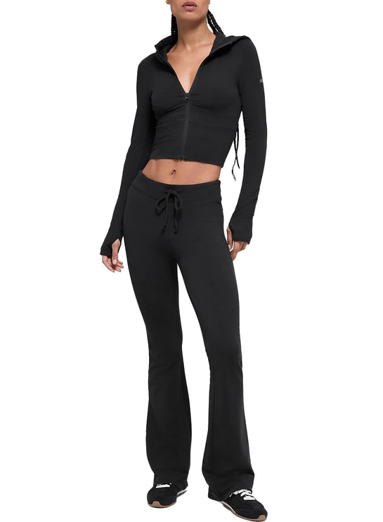 alo Women's Sway Full Zip Hoodie Black