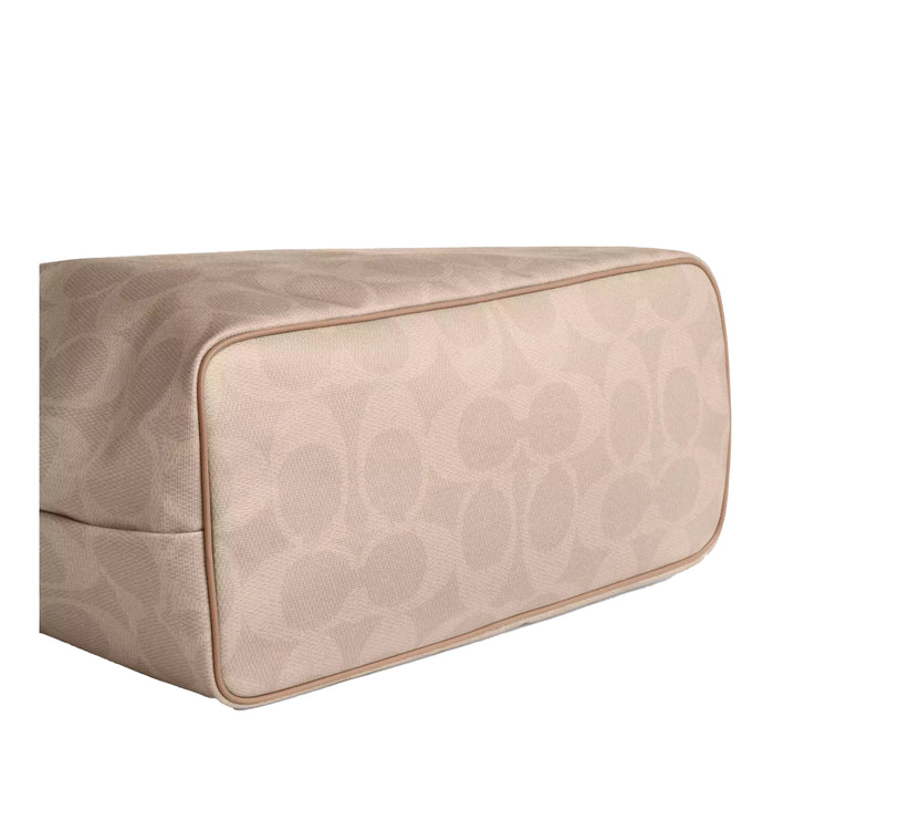 Coach Women's Large City Tote Bag In Maxi Signature Canvas Silver/Sand/Taupe