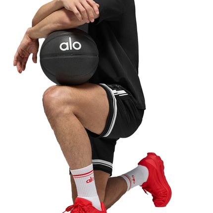 alo Unisex Half-Crew Throwback Sock White/Bright Red