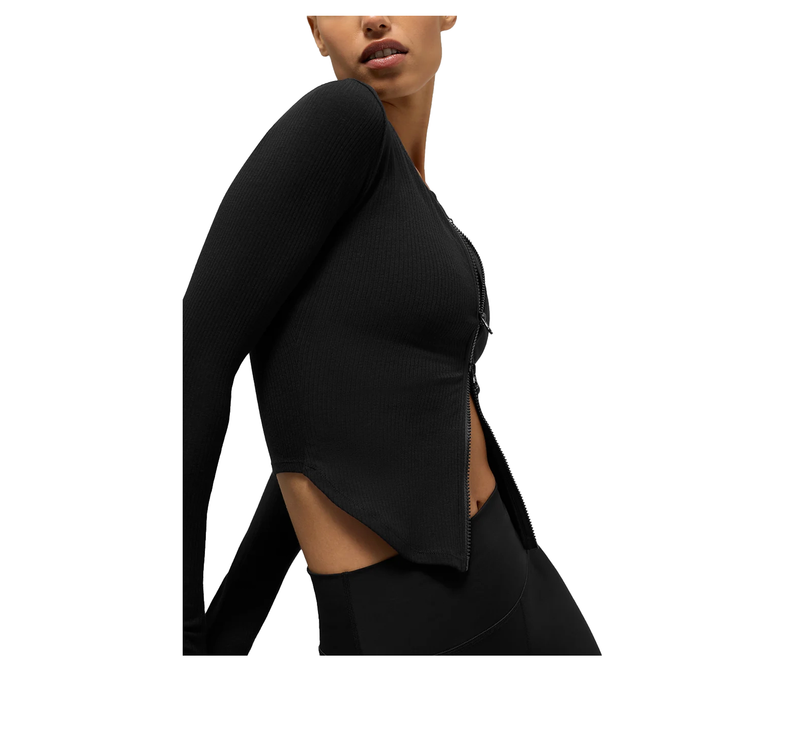 alo Women's Ribbed Stardust Long Sleeve - Black