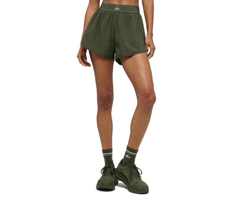 alo Women's Match Point Short Green Olive