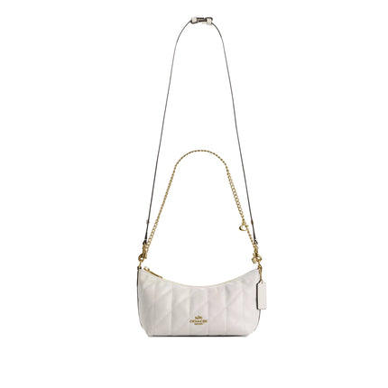 Coach Women's Caitlin Shoulder Bag With Quilting And Charm Gold/Chalk
