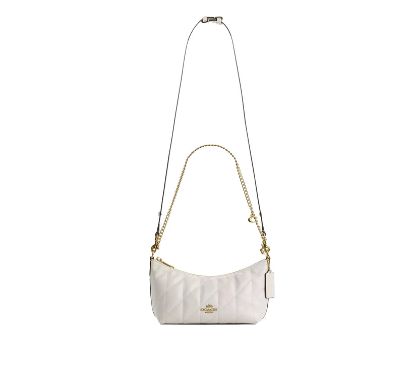 Coach Women's Caitlin Shoulder Bag With Quilting And Charm Gold/Chalk