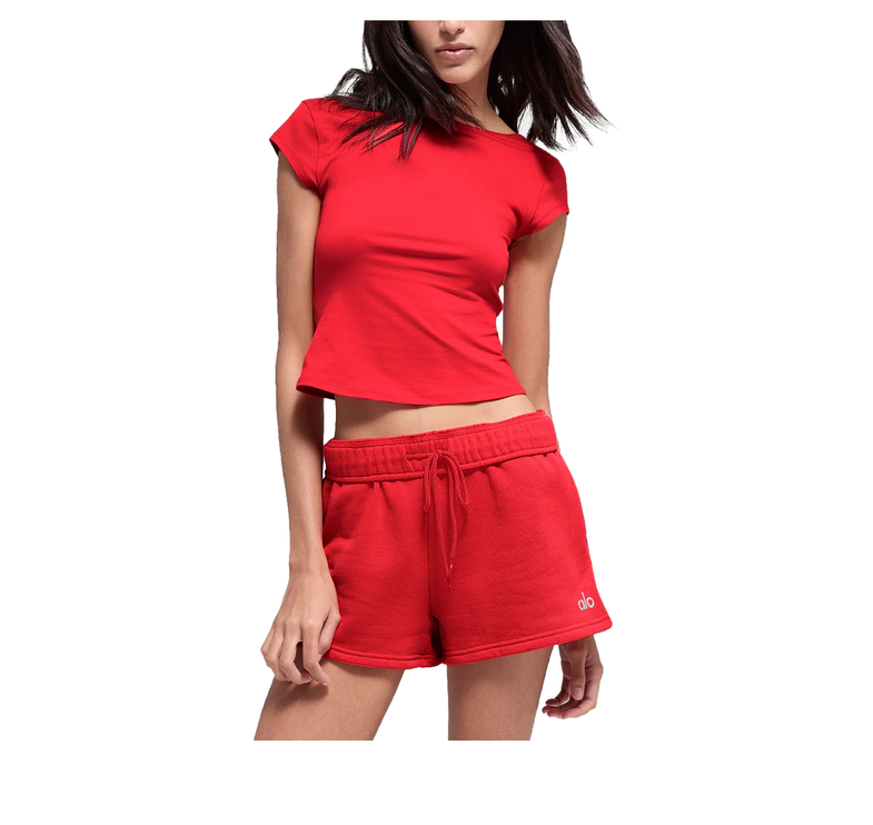 alo Women's Alosoft Back For More Tee Bright Red