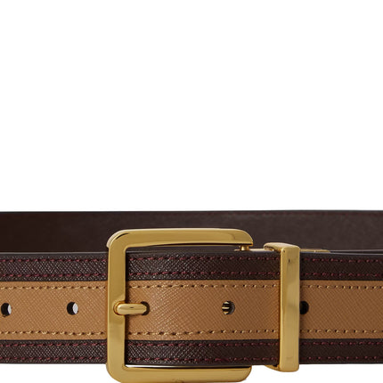 Polo Ralph Lauren Women's Two-Tone Reversible Crosshatch Belt Camel/Chestnut Brown