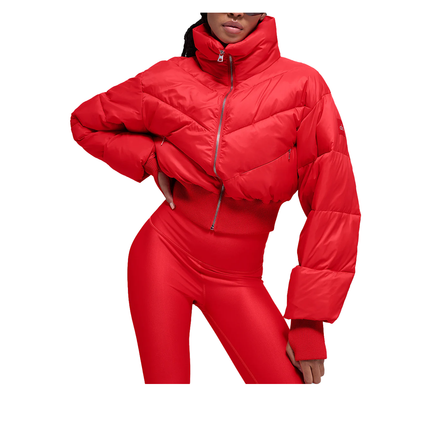 alo Women's Cropped Atmosphere Puffer Bright Red