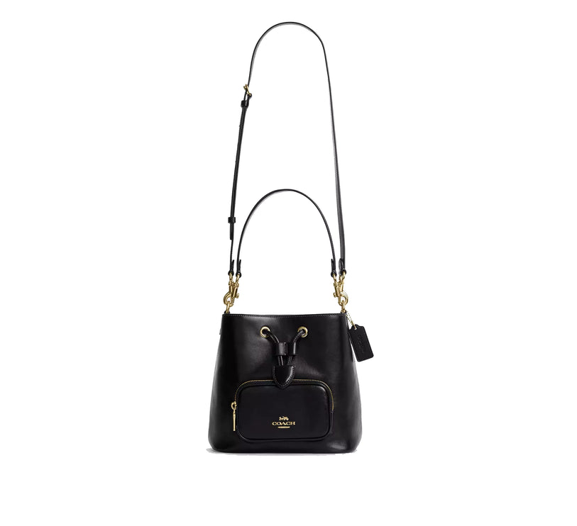 Coach Women's Rowan Bucket Bag With Pocket Gold/Black