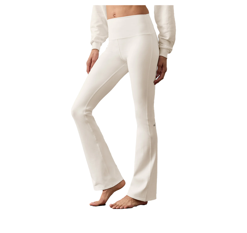 alo Women's Airbrush High-Waist Bootcut Legging Ivory