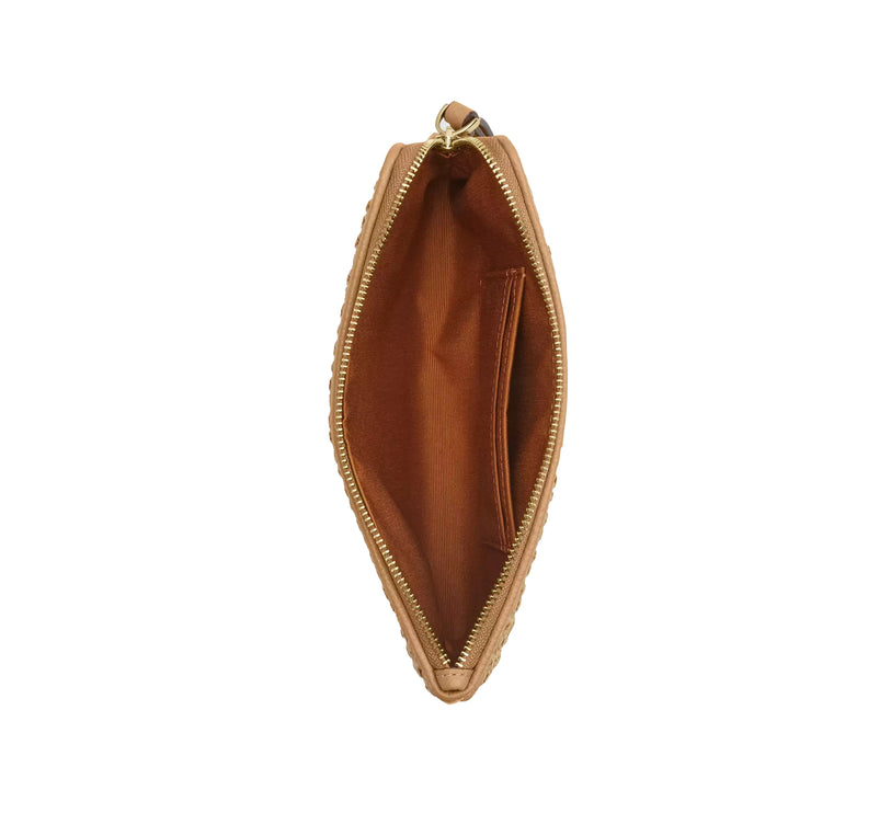 Coach Women's Large Corner Zip Wristlet Gold/Toast