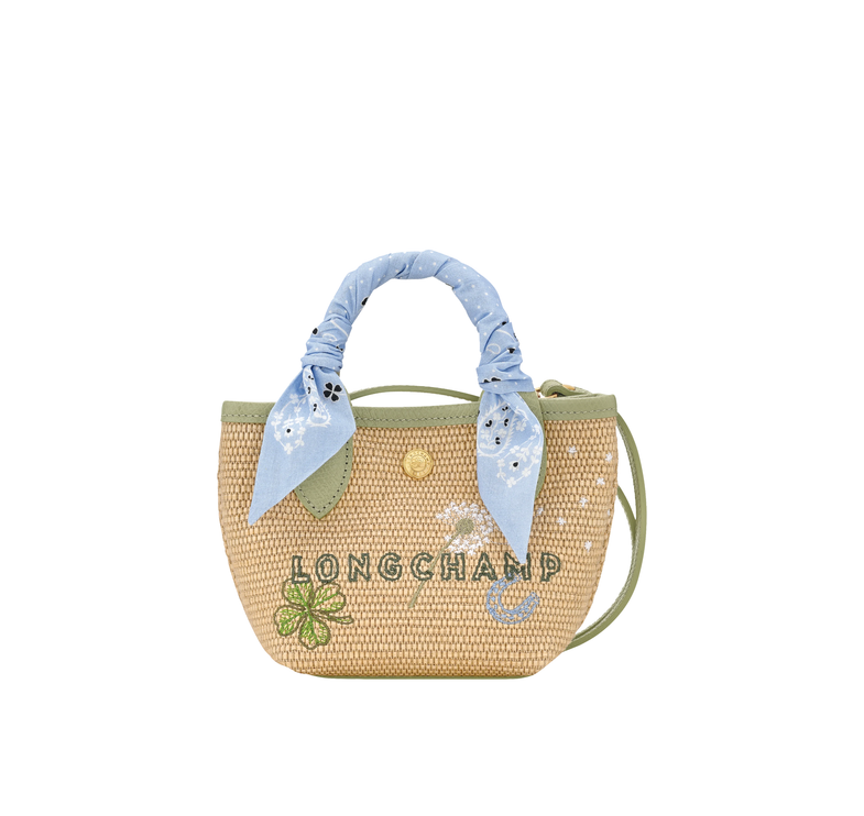 Longchamp Women's Le Pliage Collection XS Basket Bag Canvas Almond Green