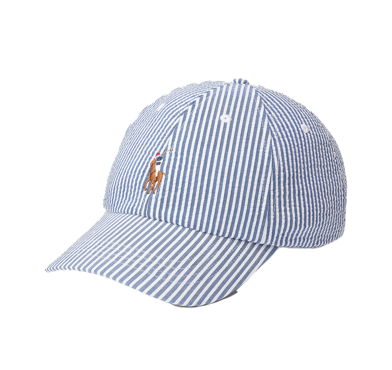 Polo Ralph Lauren Unisex Seersucker Ball Cap Cruise Royal Seersucker