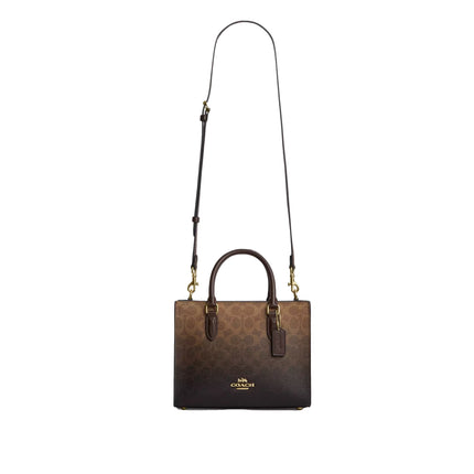 Coach Women's Maggie Small Tote Bag In Ombre Signature Canvas Gold/Brown