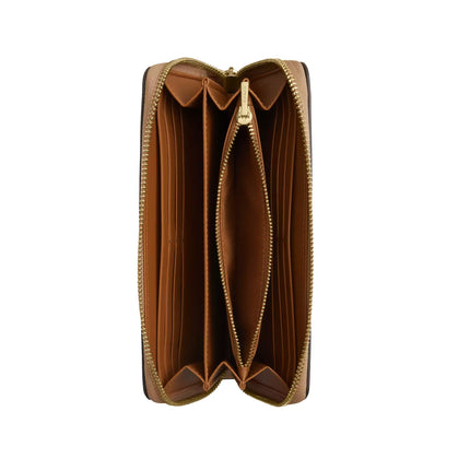 Coach Women's Long Zip Around Wallet Gold/Sandy Beige