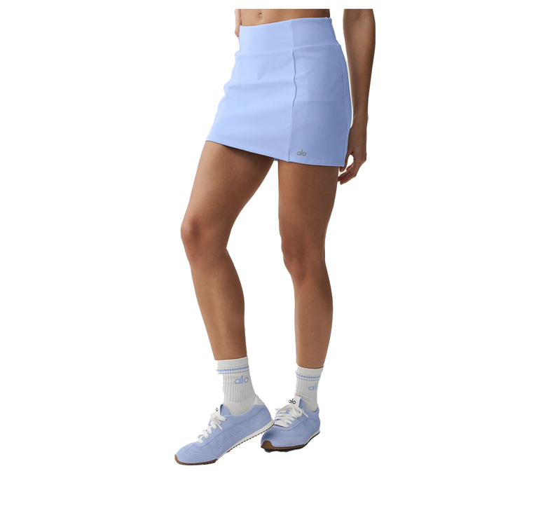 alo Women's Airbrush High-Waist Good Form Tennis Skirt Light Provence Blue