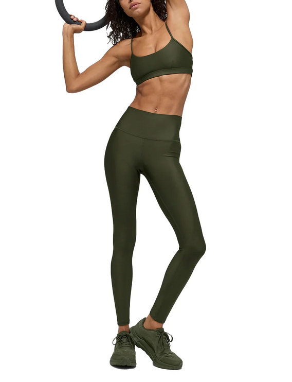 alo Women's Airlift Intrigue Bra Green Olive