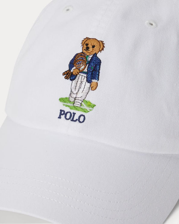 Polo Ralph Lauren Unisex Wimbledon Polo Bear Twill Cap White