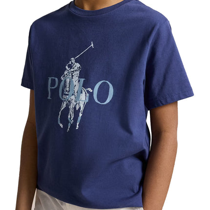 Polo Ralph Lauren Boy's Big Pony Cotton Jersey Tee Light Navy