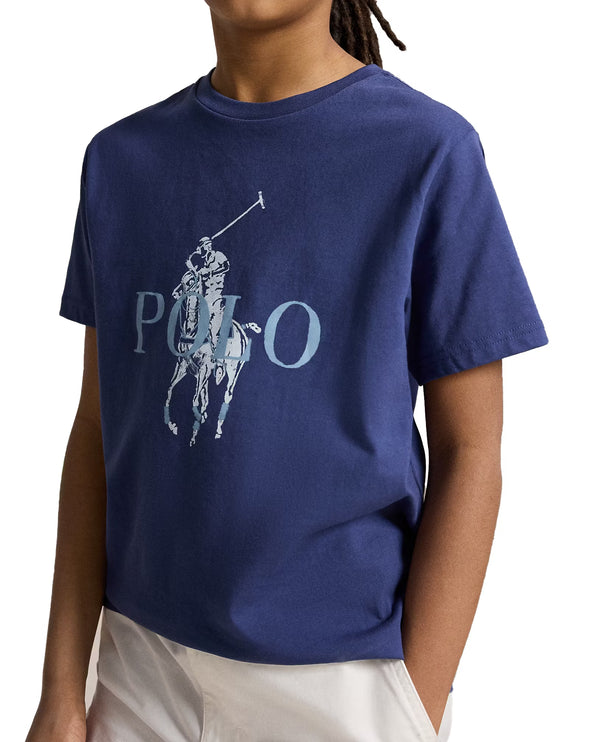 Polo Ralph Lauren Boy's Big Pony Cotton Jersey Tee Light Navy