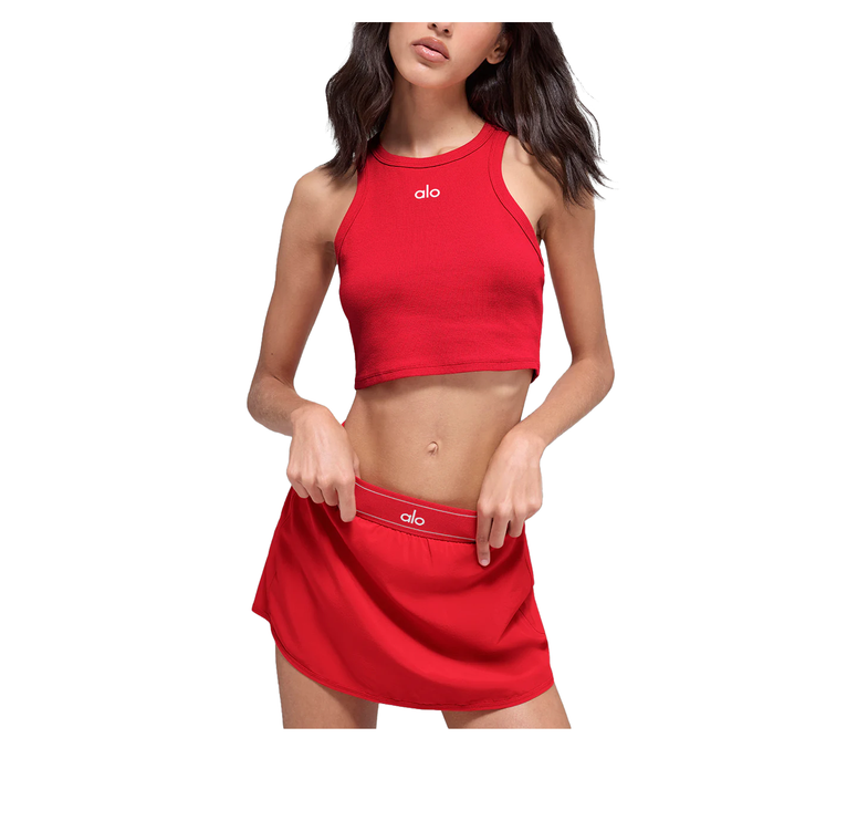 alo Women's Aspire Tank Bright Red/White