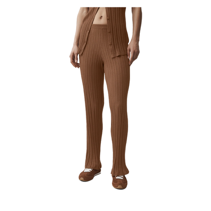 alo Women's Sweater High-Waist Sunlit Straight Leg Pant Sun Kissed Brown