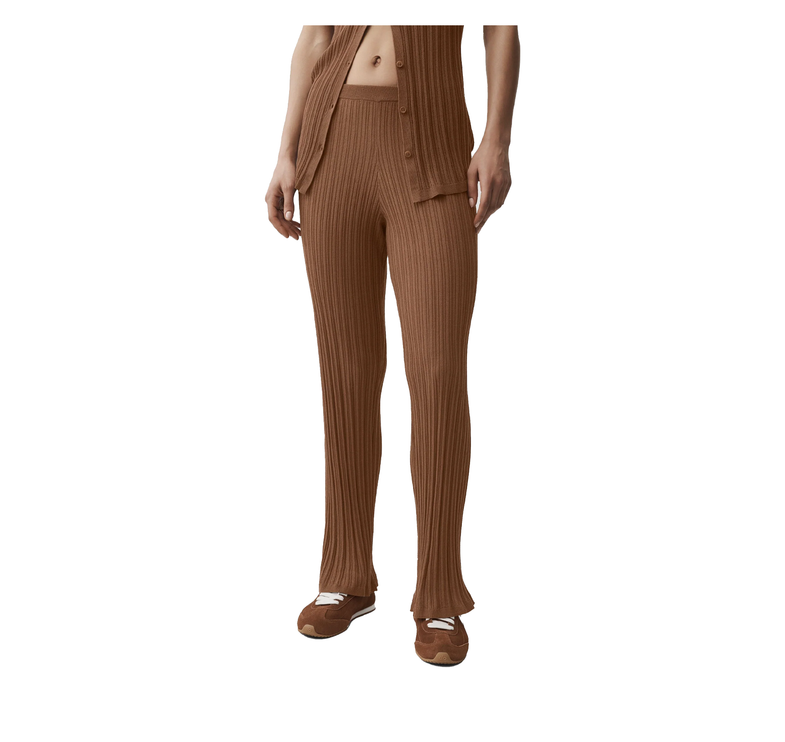 alo Women's Sweater High-Waist Sunlit Straight Leg Pant Sun Kissed Brown