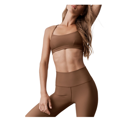 alo Women's Airlift Intrigue Bra Sun Kissed Brown