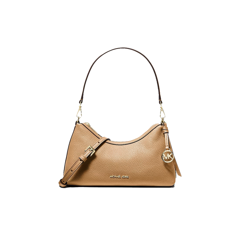 Michael Kors Women's Sammy Small Pebbled Leather Convertible Crossbody Bag Camel/Gold