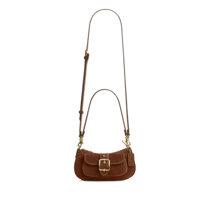 Coach Women's Ashton Mini Shoulder Bag Suede/Gold/Warm Brown