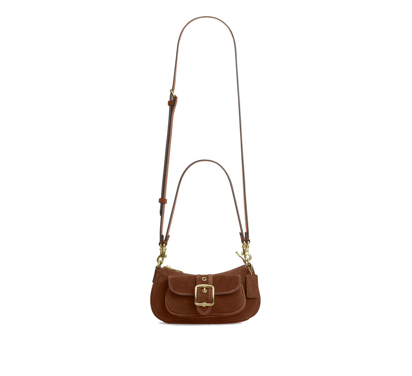 Coach Women's Ashton Mini Shoulder Bag Suede/Gold/Warm Brown